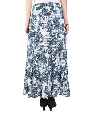 blue paisley printed cotton skirt - 13021345 - Standard Image - 3