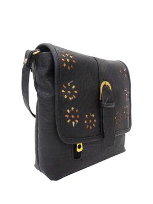 black leatherette sling bag - 13022324 - Standard Image - 4