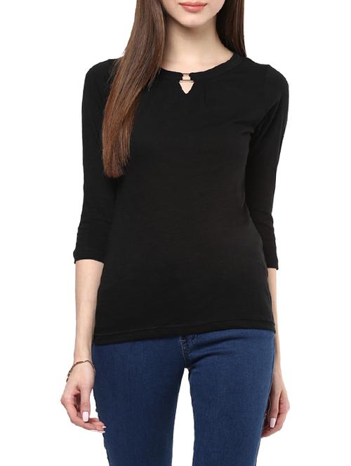 black cotton regular top - 13023189 - Standard Image - 1