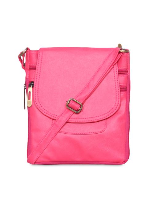 Pink leatherette plain sling bag - 1302627 - Very Small Image - 1