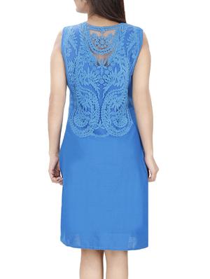 blue cotton aline dress - 13026485 - Standard Image - 3