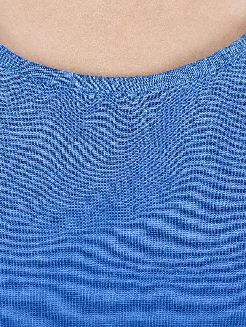 blue cotton aline dress - 13026485 - Zoom Image - 4