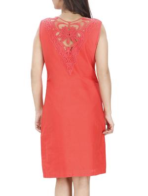 red cotton aline dress - 13026488 - Standard Image - 3