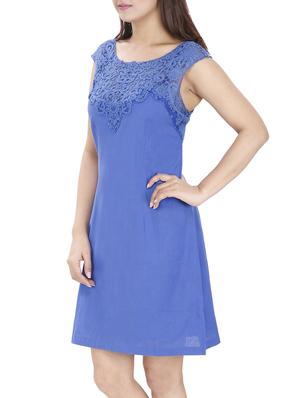 blue cotton aline dress - 13026491 - Standard Image - 2
