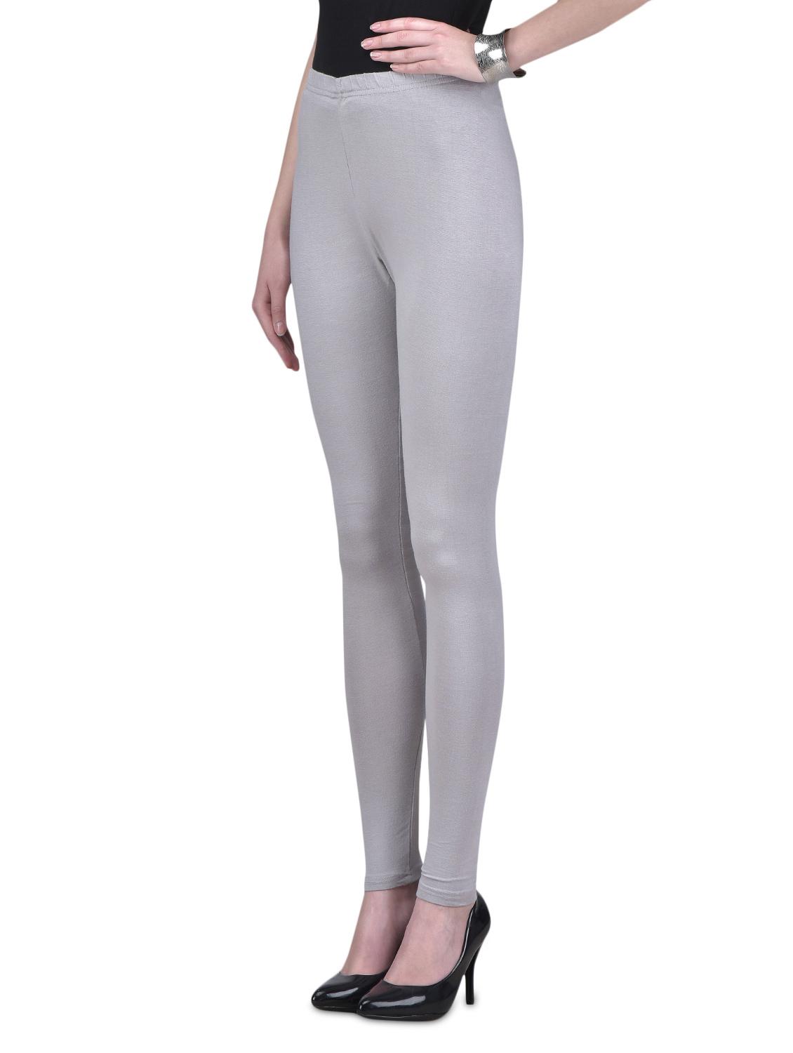grey viscose lycra leggings - 1302905 - Zoom Image - 2