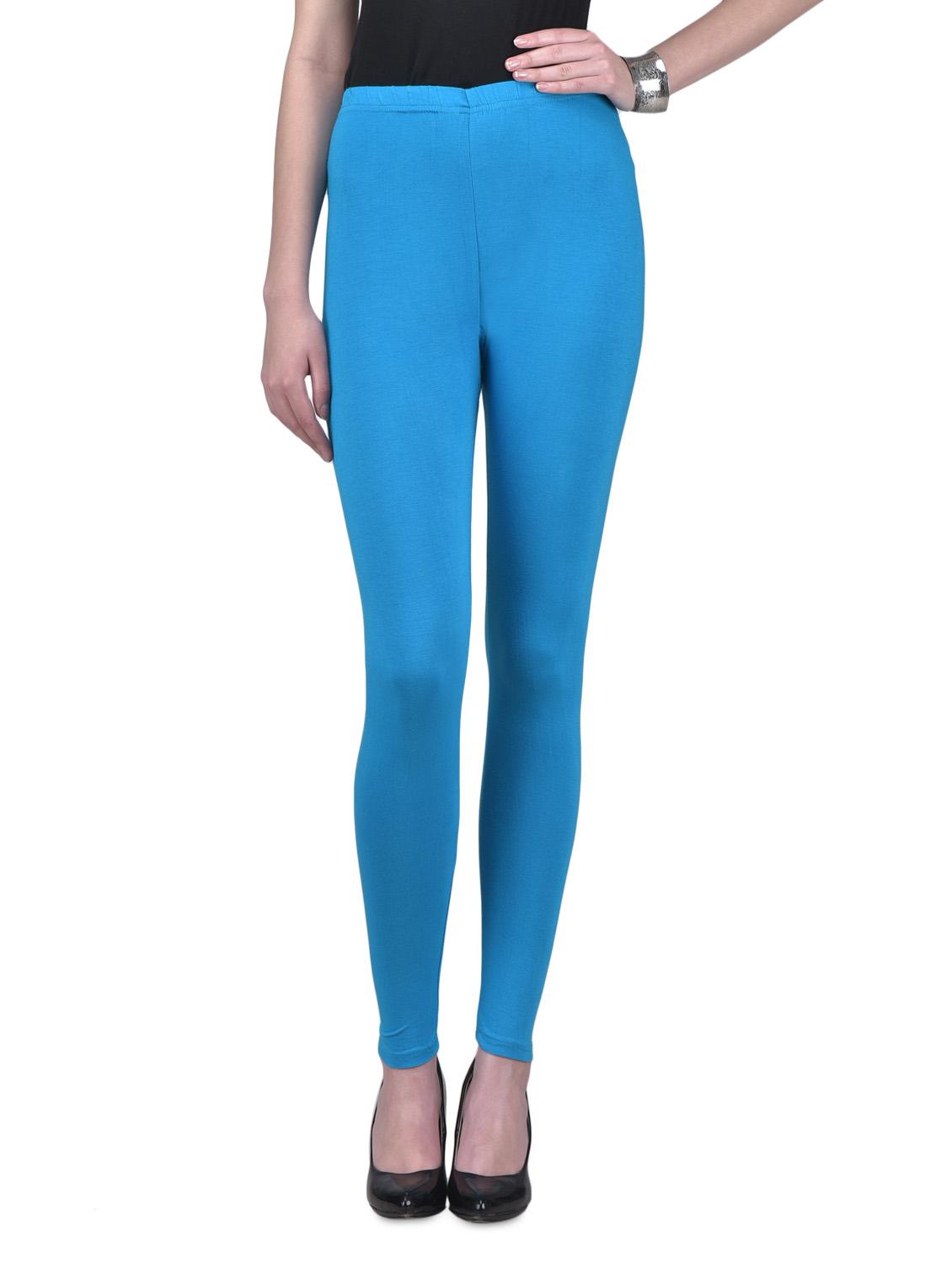 sky blue viscose lycra leggings - 1302915 - Zoom Image - 1