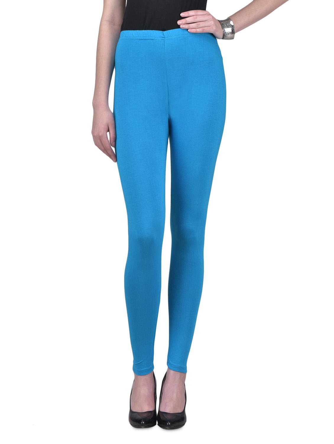 sky blue viscose lycra leggings