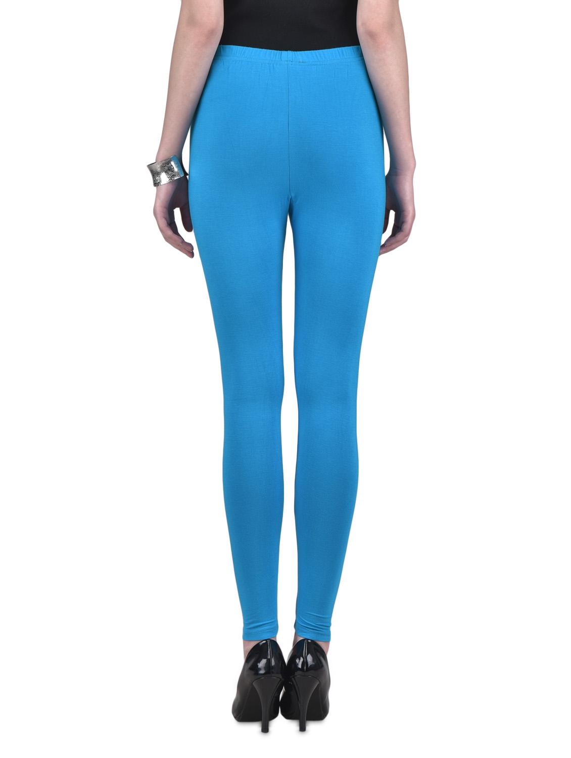 sky blue viscose lycra leggings - 1302915 - Zoom Image - 3
