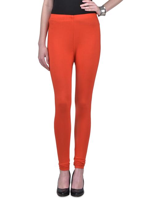 orange viscose lycra leggings - 1302919 - Standard Image - 1