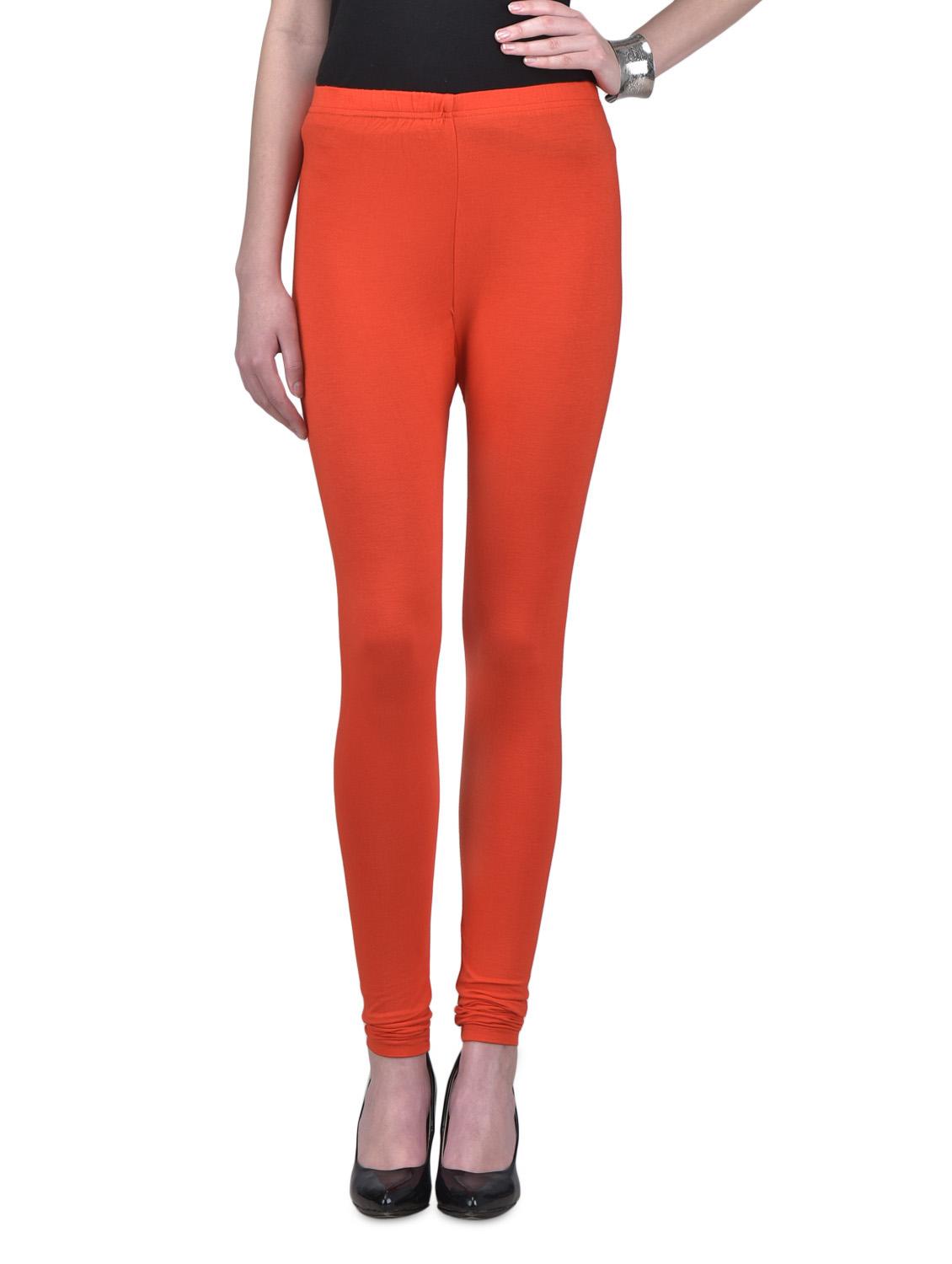 orange viscose lycra leggings - 1302919 - Zoom Image - 1