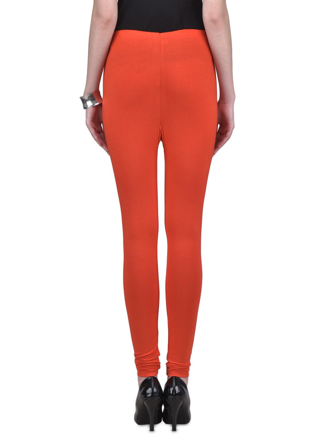 orange viscose lycra leggings - 1302919 - Zoom Image - 3