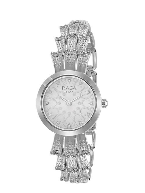titan raga aurora analog silver dial women's watch-95044sm01 - 13029200 - Standard Image - 1