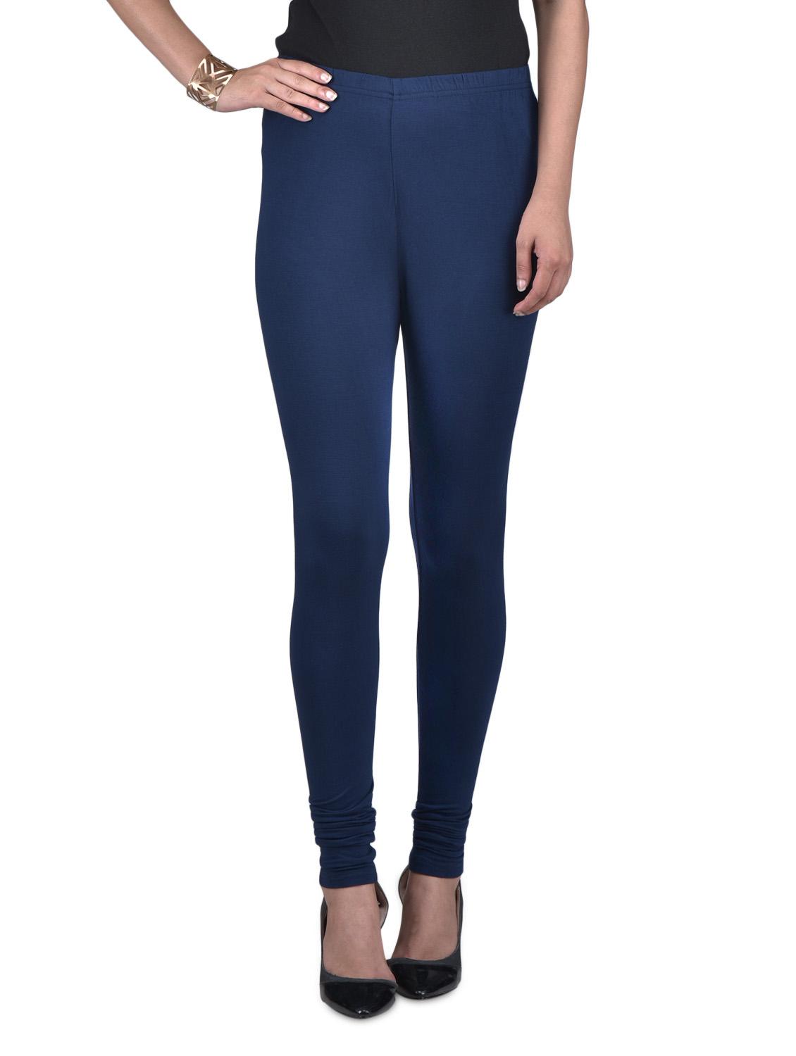 navy blue viscose lycra leggings - 1302927 - Zoom Image - 1
