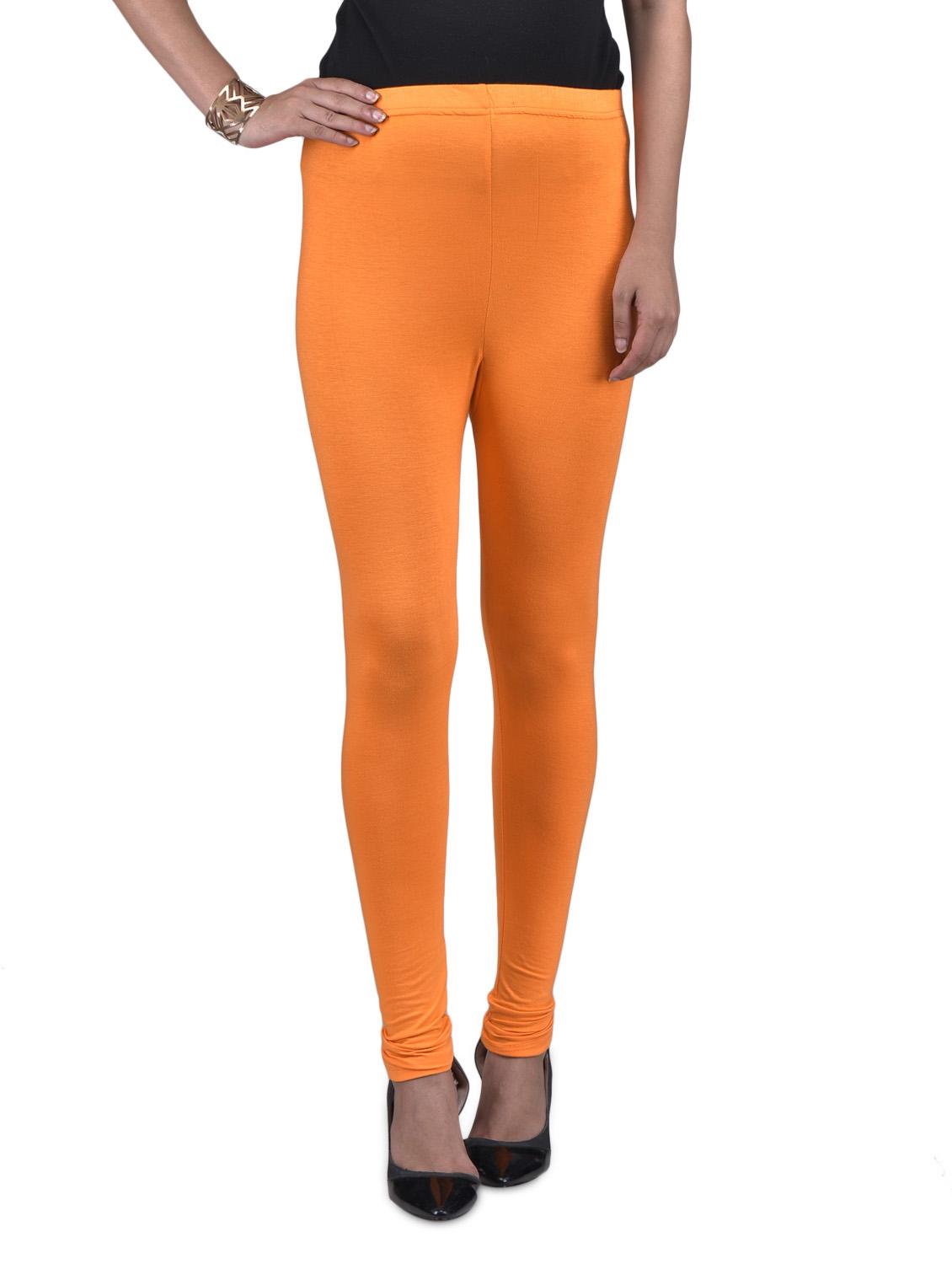 orange blue viscose lycra leggings