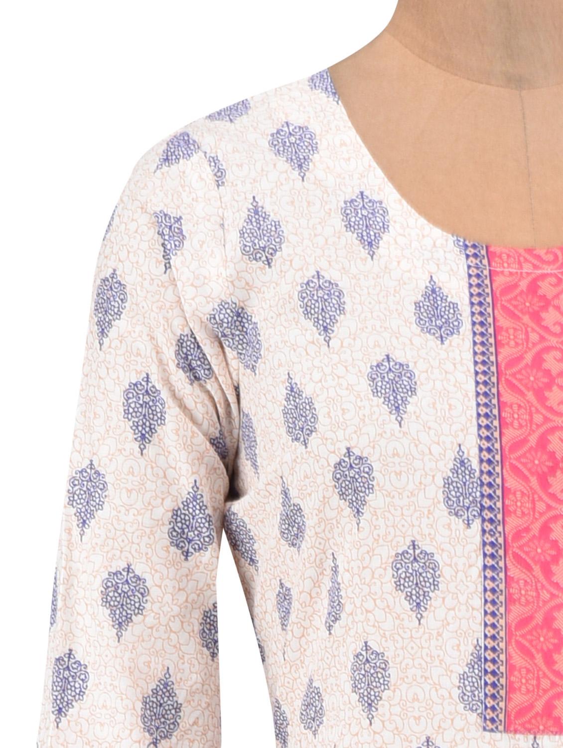 blue cotton printed kurta - 1302940 - Zoom Image - 4