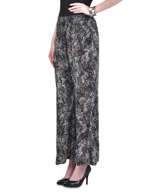 black cotton printed palazzo - 1302954 - Standard Image - 2