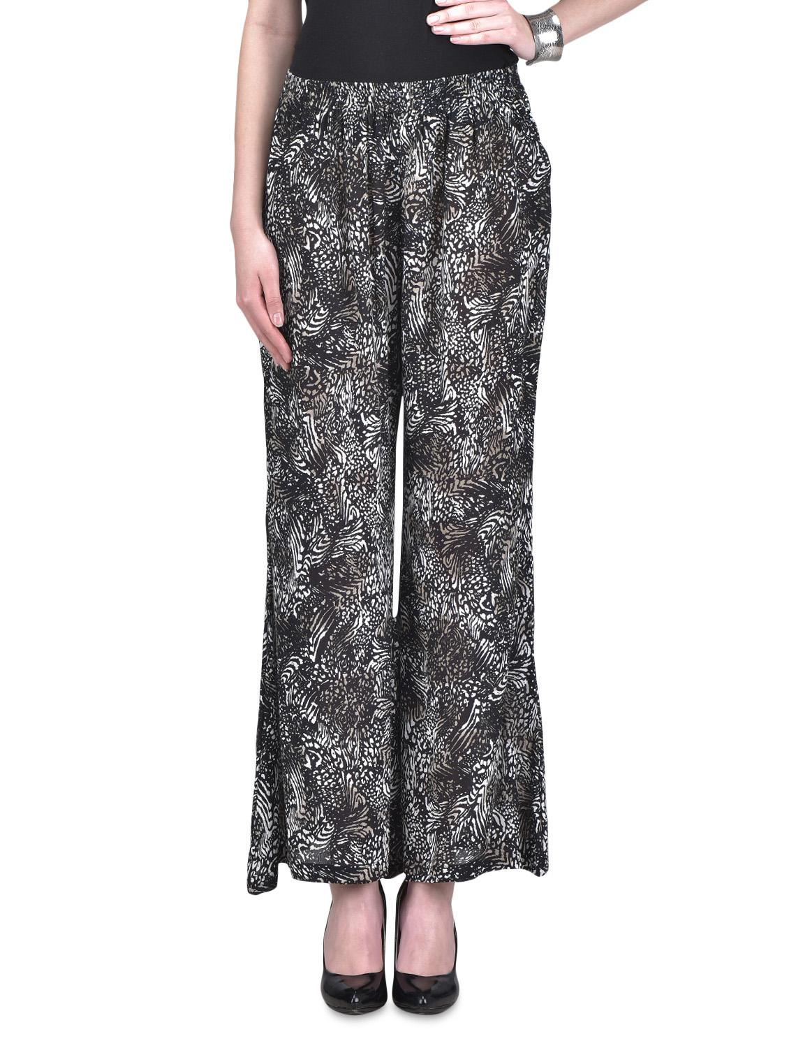 black cotton printed palazzo - 1302954 - Zoom Image - 1