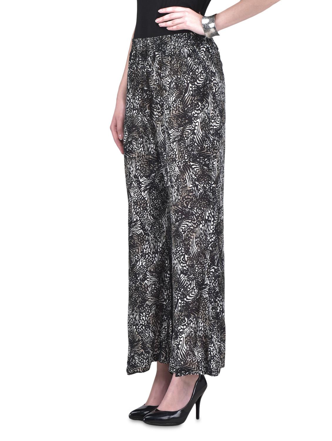 black cotton printed palazzo - 1302954 - Zoom Image - 2