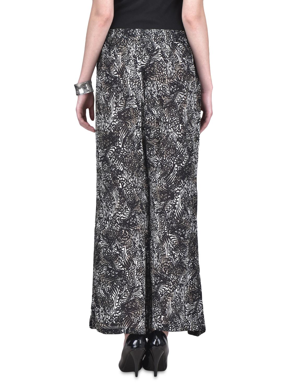black cotton printed palazzo - 1302954 - Zoom Image - 3