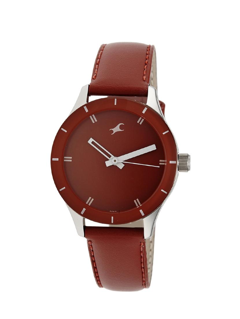 fastrack monochrome analog red dial women's watch - 6078sl06 - 13029635 - Zoom Image - 1