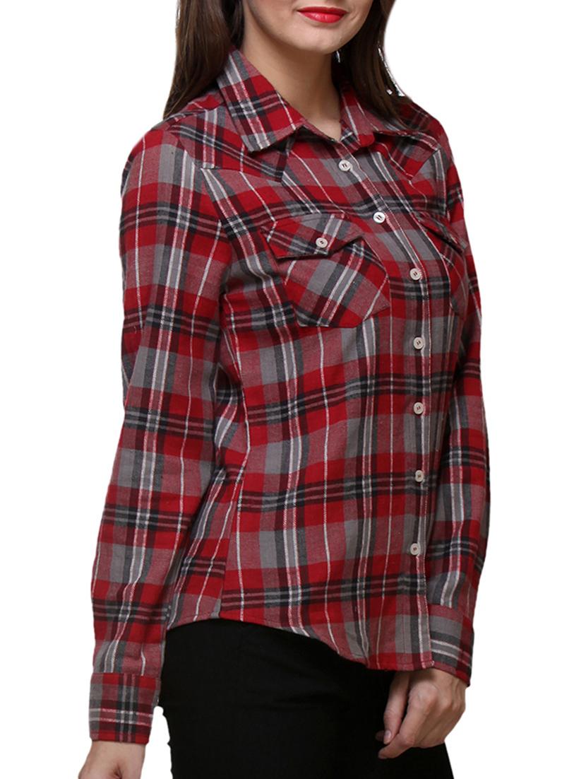 multicolored checkered cotton shirt - 1303532 - Zoom Image - 2