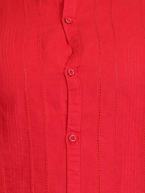 red cotton casual shirt - 13038415 - Standard Image - 4
