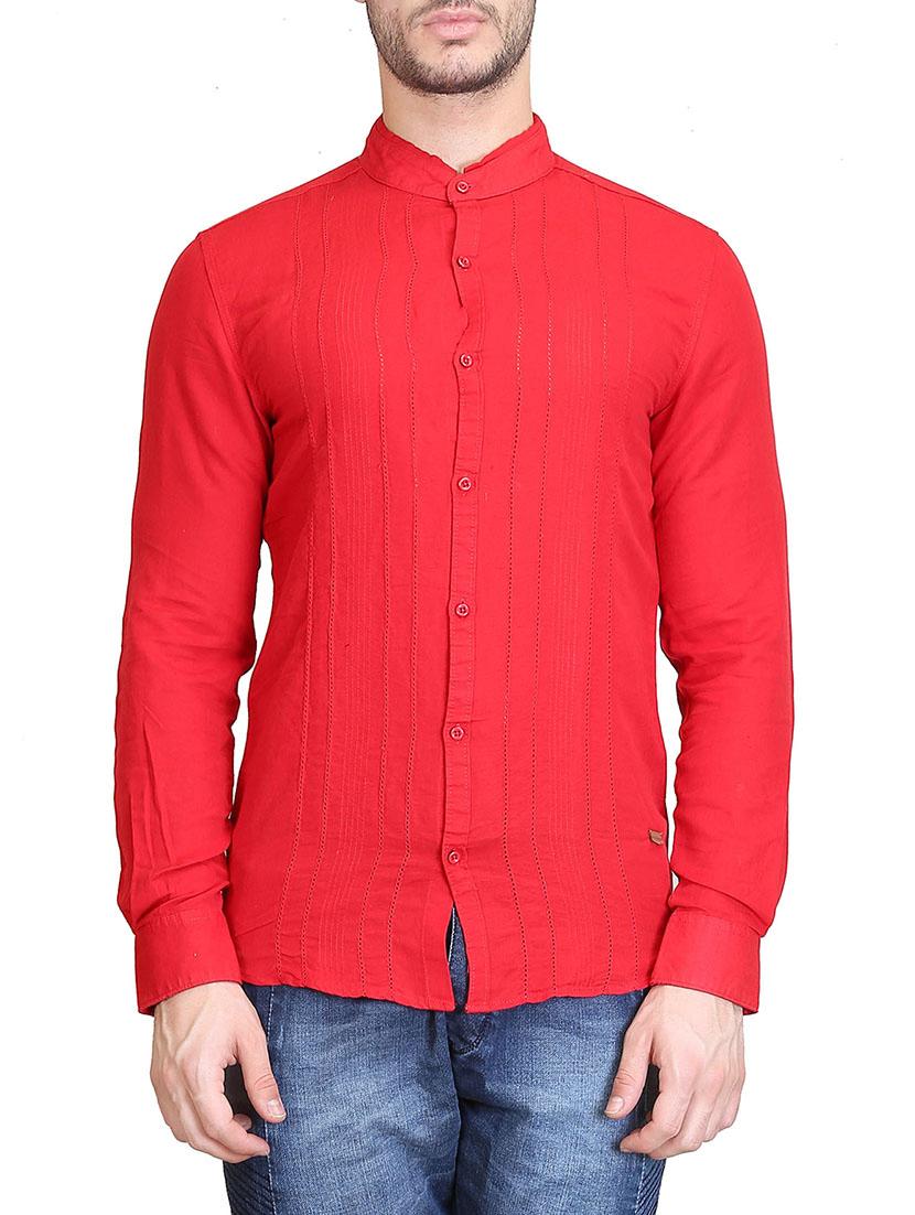 red cotton casual shirt - 13038415 - Zoom Image - 1