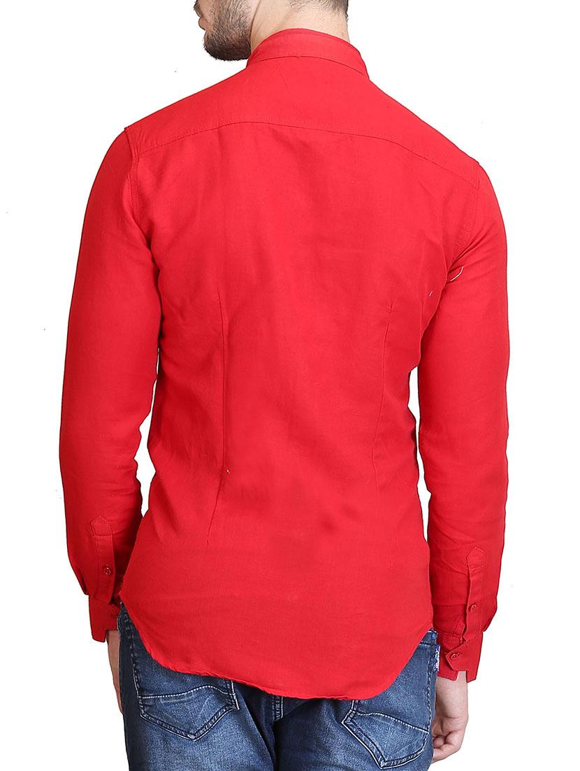 red cotton casual shirt - 13038415 - Zoom Image - 3