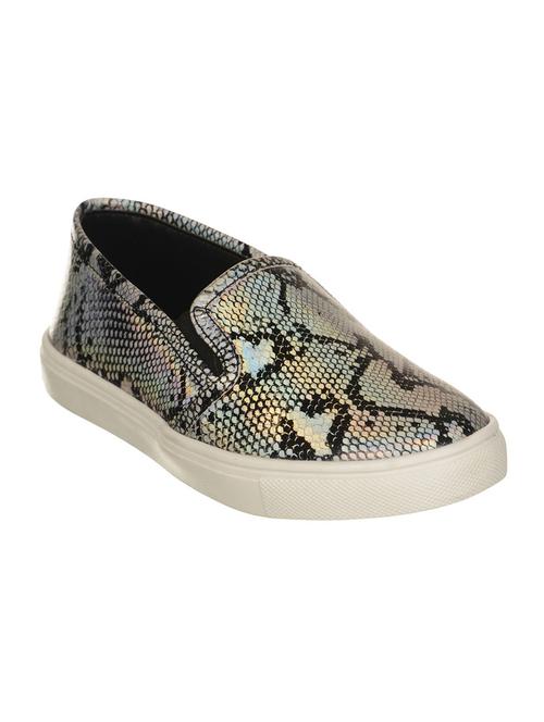 silver leatherette plimsolls casual shoes - 13038615 - Standard Image - 1