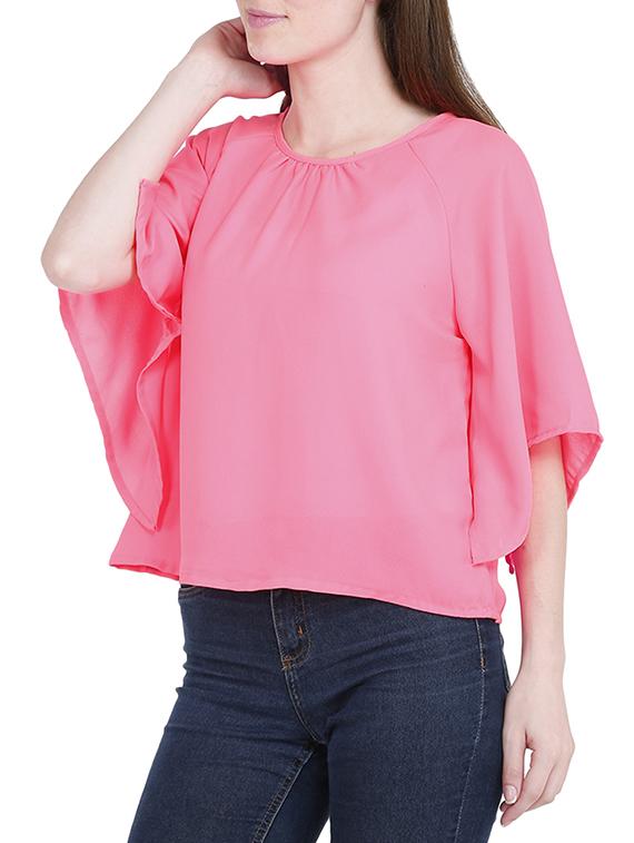 pink polyester regular top - 13040440 - Zoom Image - 2