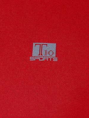 solid red polyester t-shirt - 13054518 - Standard Image - 4