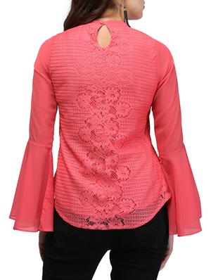mock neck bell sleeved top - 13056021 - Standard Image - 3