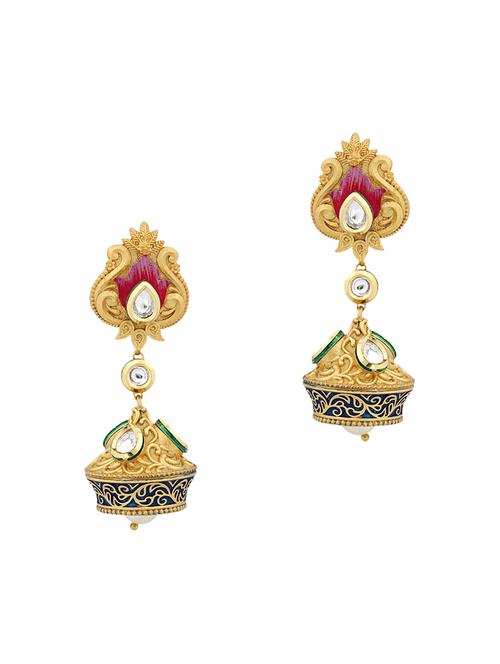 gold zinc drop earrings - 13057326 - Standard Image - 1