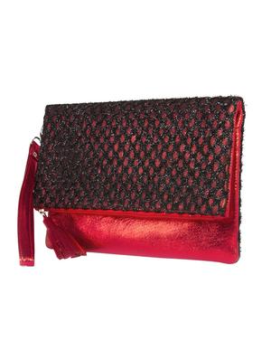 red leatherette clutch - 13058962 - Standard Image - 4