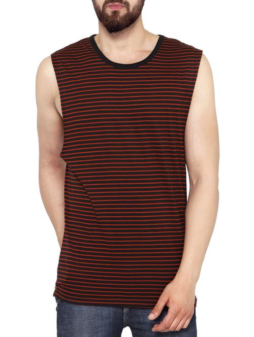 red cotton blend striped t-shirt - 13060863 - Standard Image - 1