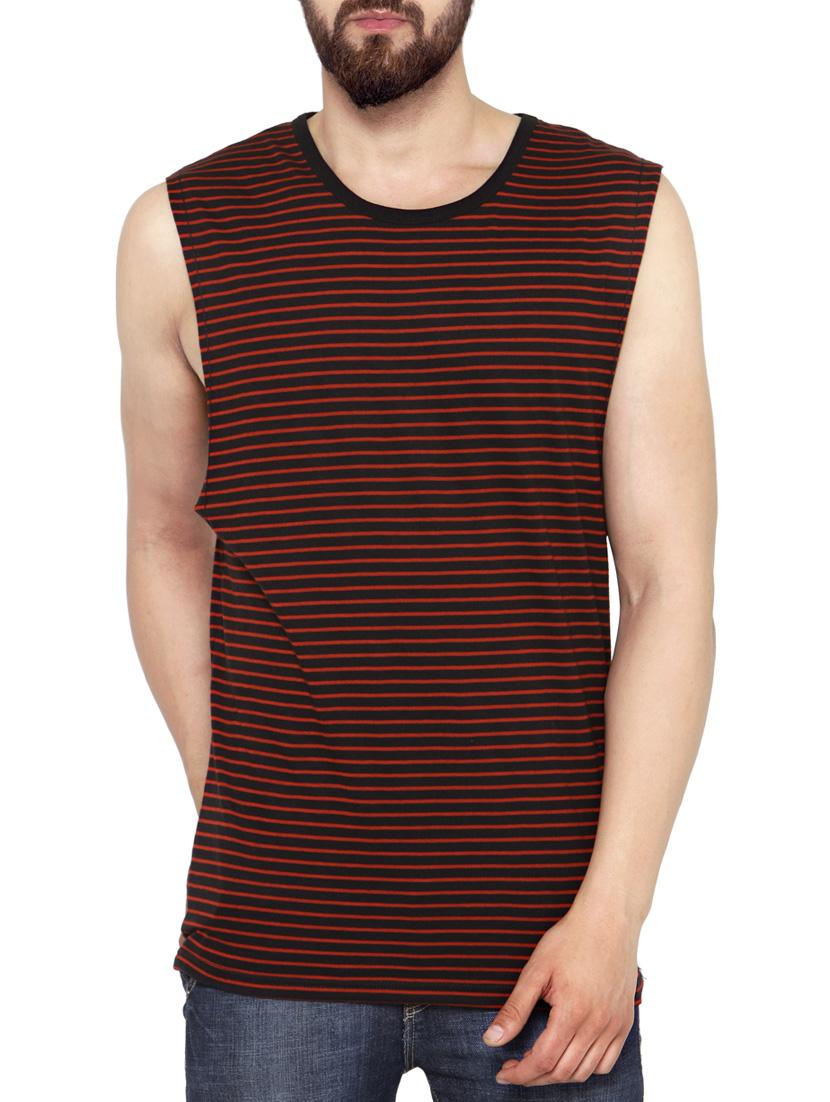 red cotton blend striped t-shirt - 13060863 - Zoom Image - 1