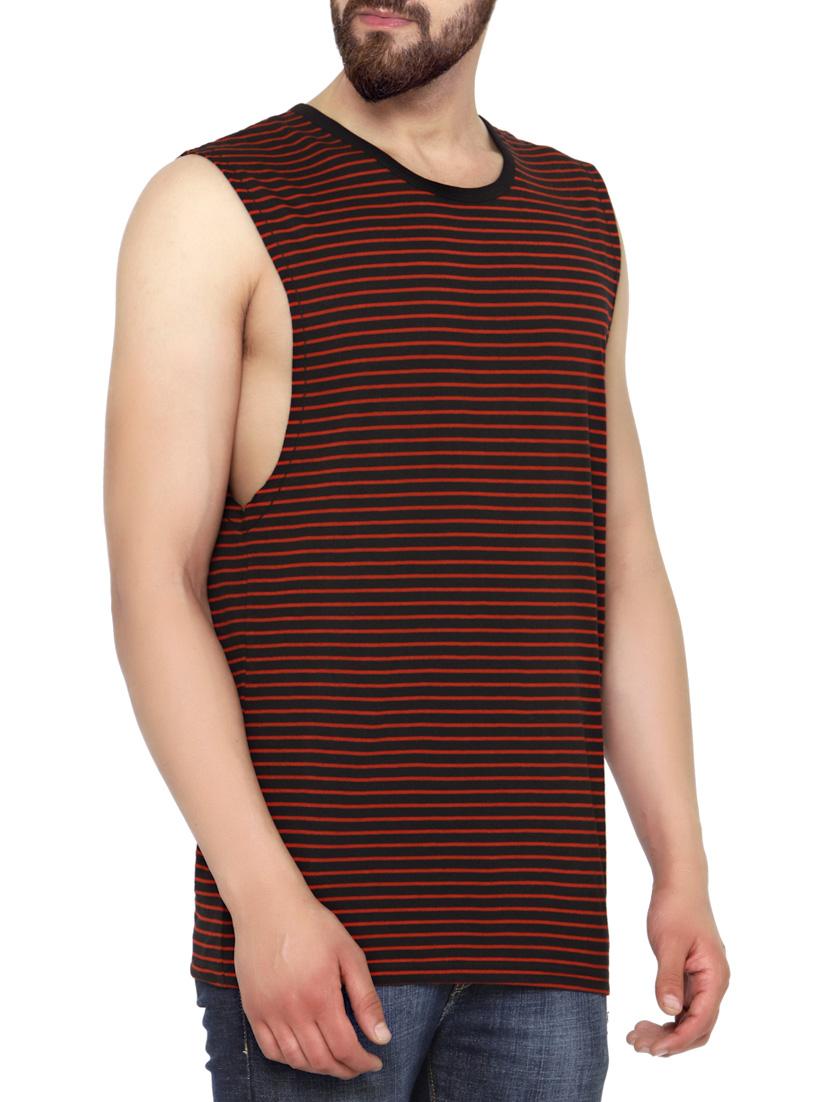 red cotton blend striped t-shirt - 13060863 - Zoom Image - 2