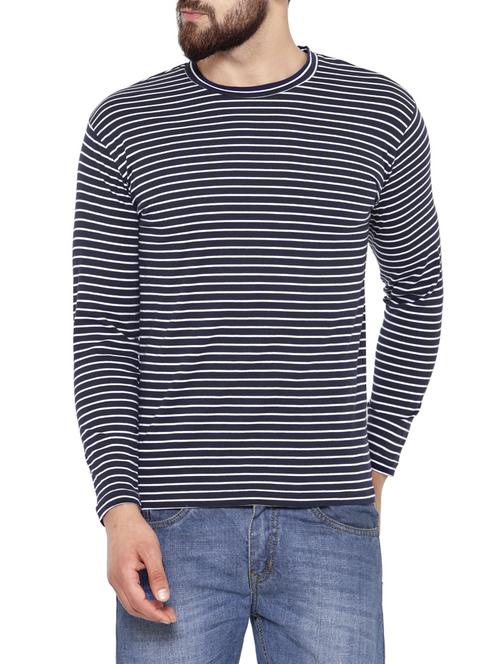 blue cotton striped t-shirt - 13060864 - Standard Image - 1