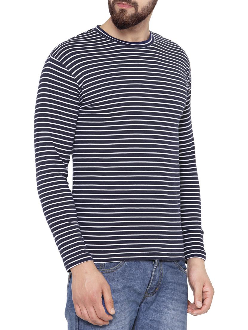 blue cotton striped t-shirt - 13060864 - Zoom Image - 2