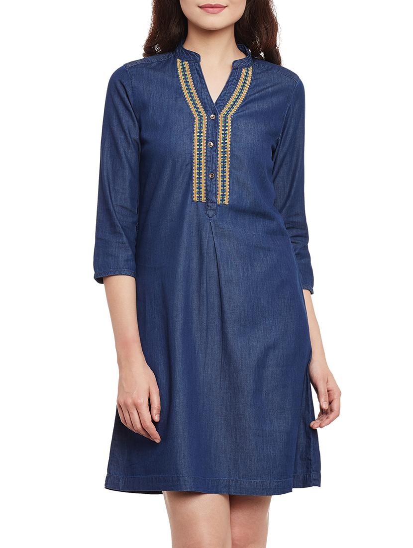 blue denim shift dress - 13061121 - Zoom Image - 1