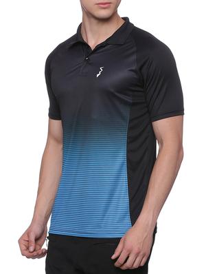 black and blue striped polyester t-shirt - 13062498 - Standard Image - 2
