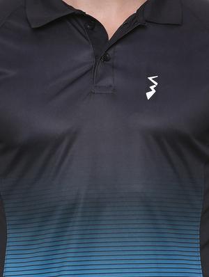 black and blue striped polyester t-shirt - 13062498 - Standard Image - 4