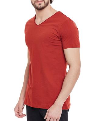 solid rust cotton t-shirt - 13063494 - Standard Image - 2