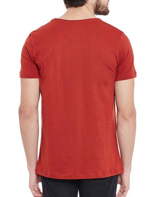 solid rust cotton t-shirt - 13063494 - Standard Image - 3