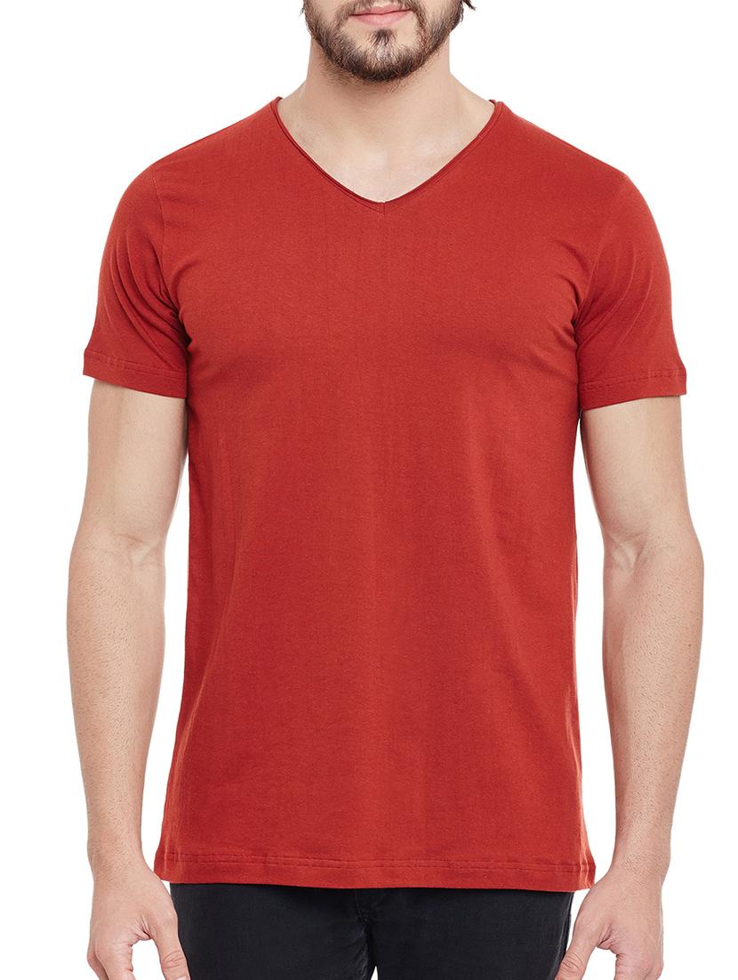 solid rust cotton t-shirt - 13063494 - Zoom Image - 1