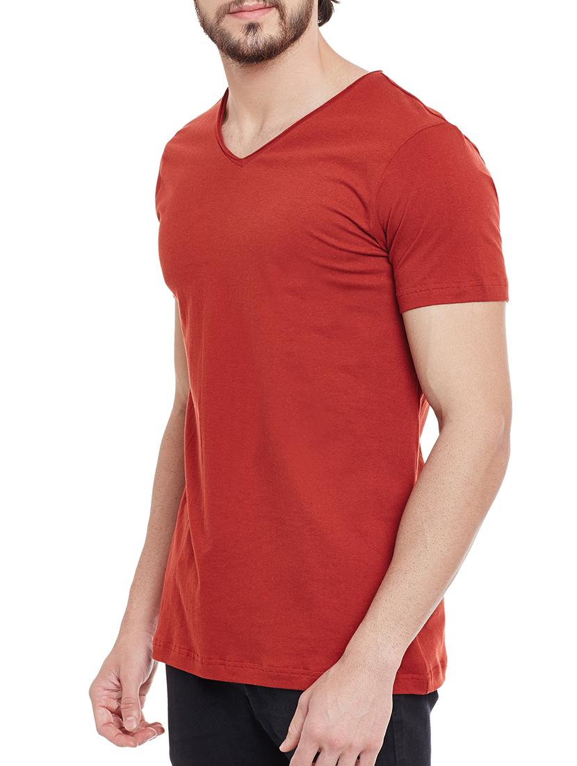 solid rust cotton t-shirt - 13063494 - Zoom Image - 2