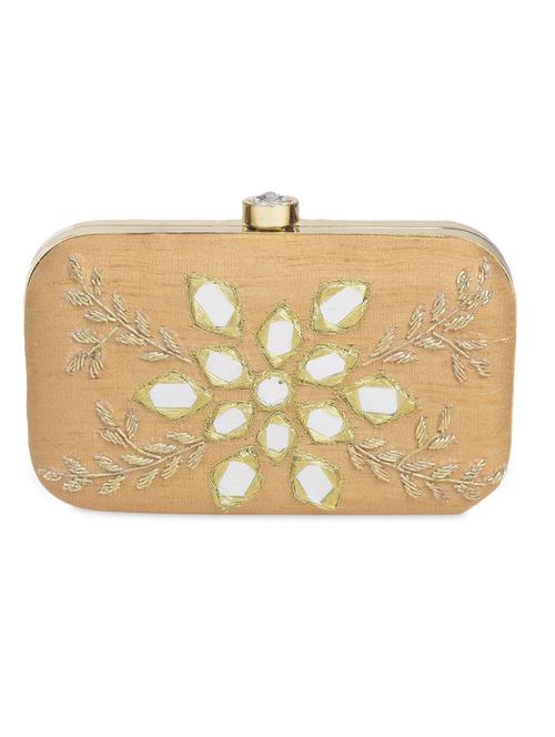 beige mirror embellished clutch with beadwork - 1306481 - Standard Image - 1