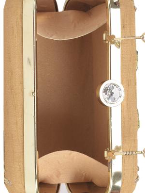 beige mirror embellished clutch with beadwork - 1306481 - Standard Image - 3