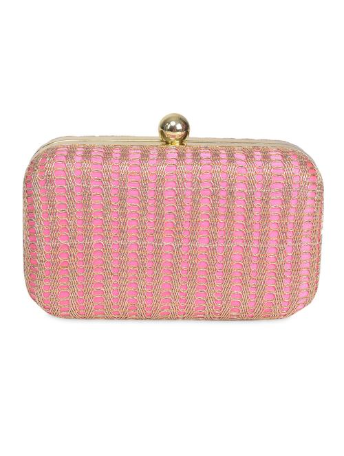 pink and gold embroidered clutch - 1306482 - Standard Image - 1