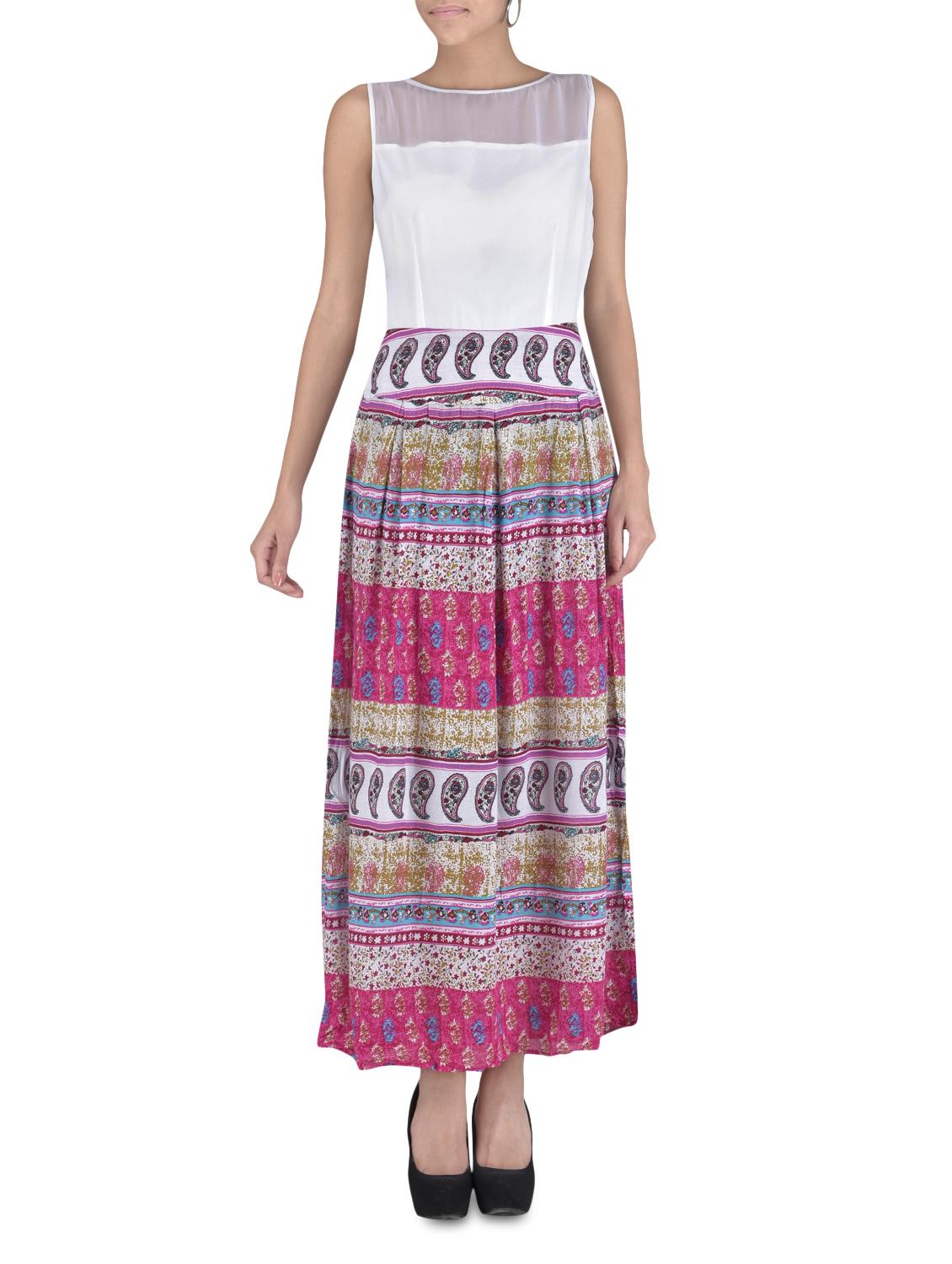 multicolored printed georgette maxi dress - 1306893 - Zoom Image - 1